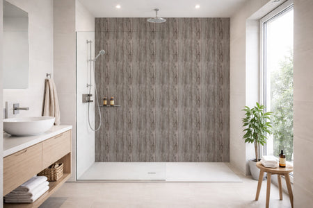 Toilettenrückwand Holzoptik