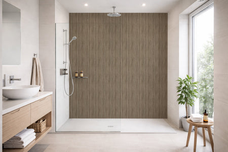 Toilettenrückwand Holzoptik