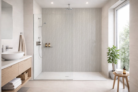 Toilettenrückwand Holzoptik