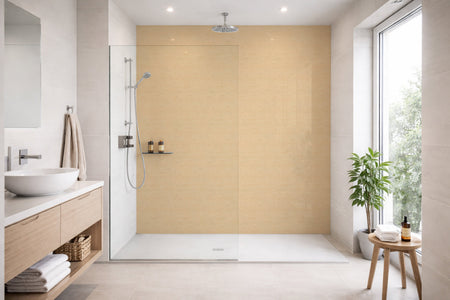 Toilettenrückwand Holzoptik