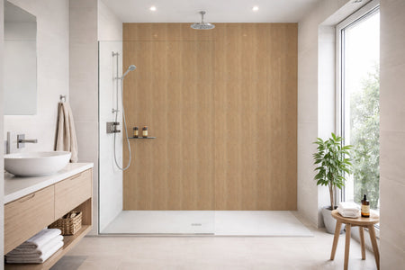 Toilettenrückwand Holzoptik
