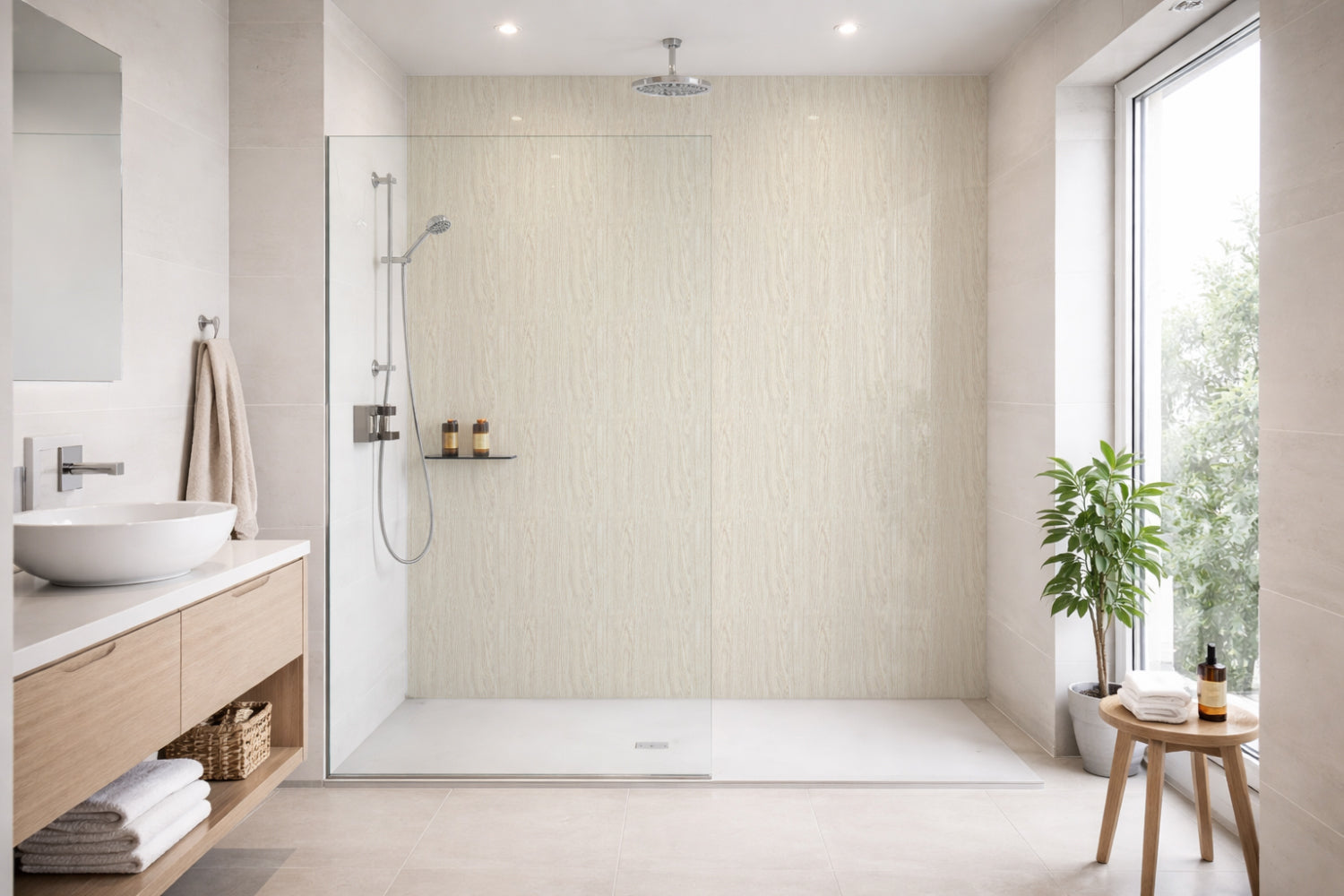 Toilettenrückwand Holzoptik