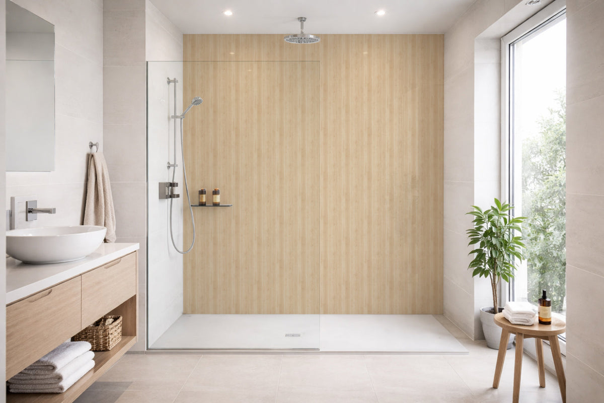 Toilettenrückwand Holzoptik