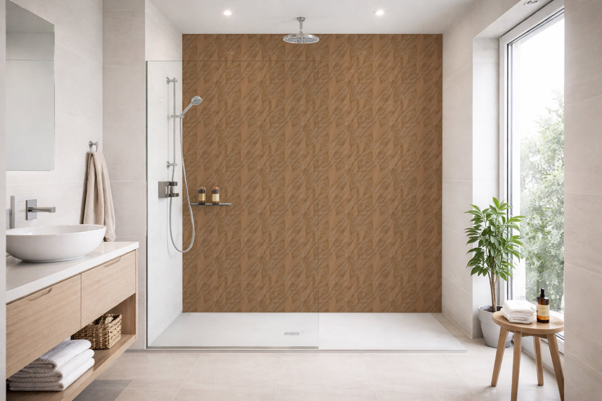 Toilettenrückwand Holzoptik