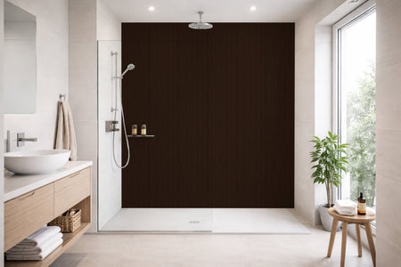 Toilettenrückwand Holzoptik