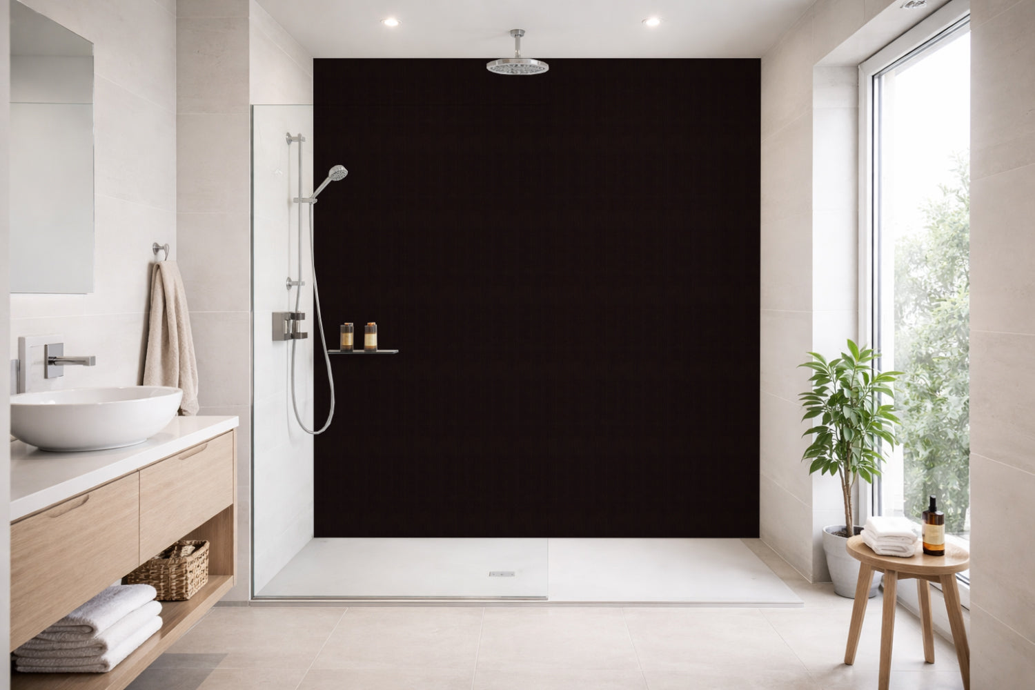 Toilettenrückwand Holzoptik
