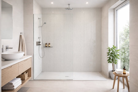 Toilettenrückwand Holzoptik