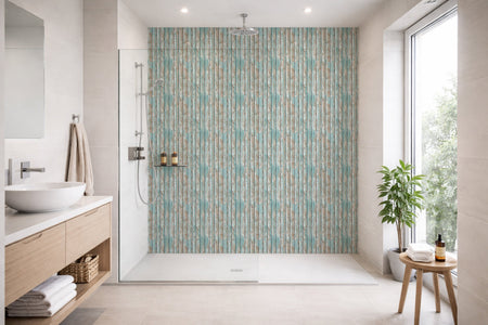 Toilettenrückwand Holzoptik