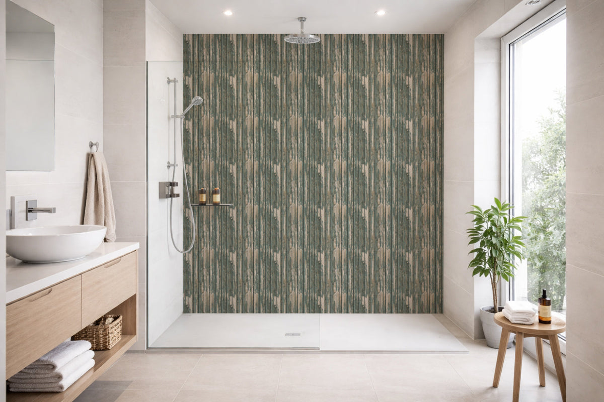 Toilettenrückwand Holzoptik