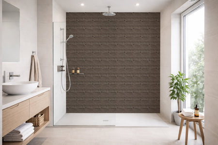 Toilettenrückwand Holzoptik