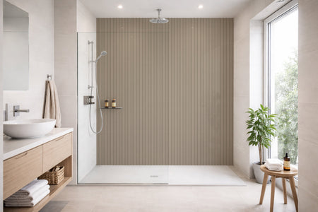 Toilettenrückwand Holzoptik