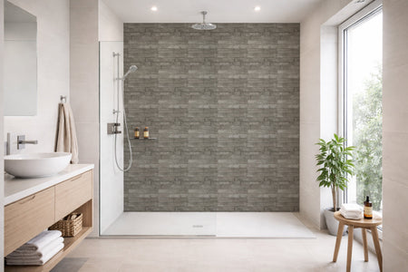 Toilettenrückwand Holzoptik