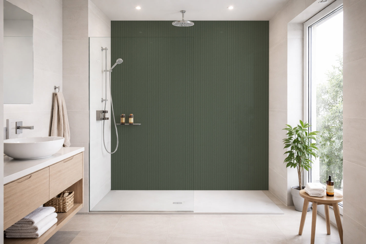 Toilettenrückwand Holzoptik