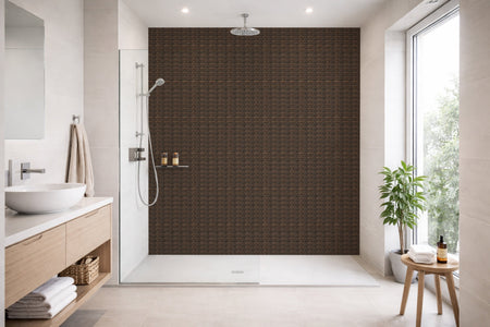Toilettenrückwand Holzoptik