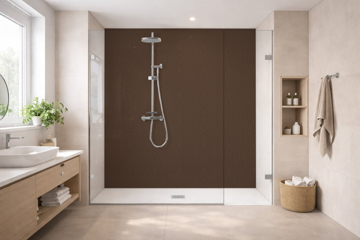 Toilettenrückwand Holzoptik