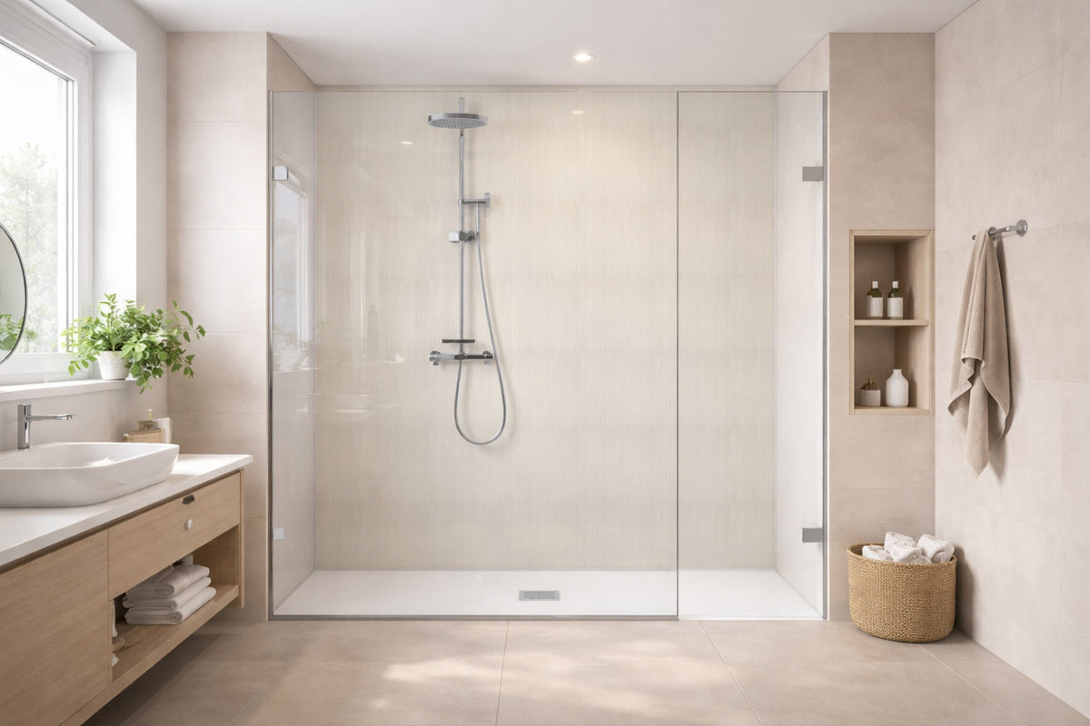 Toilettenrückwand Holzoptik
