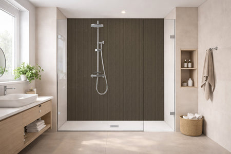 Toilettenrückwand Holzoptik