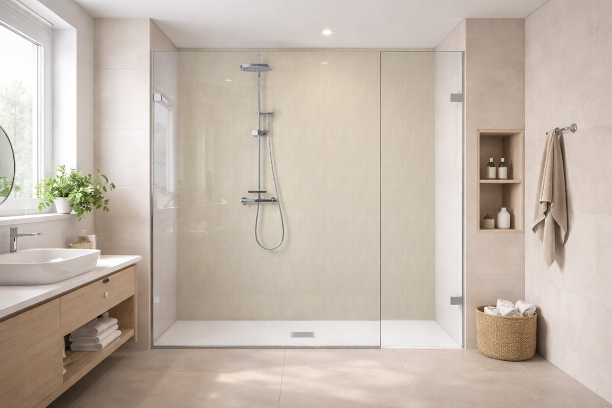 Toilettenrückwand Holzoptik