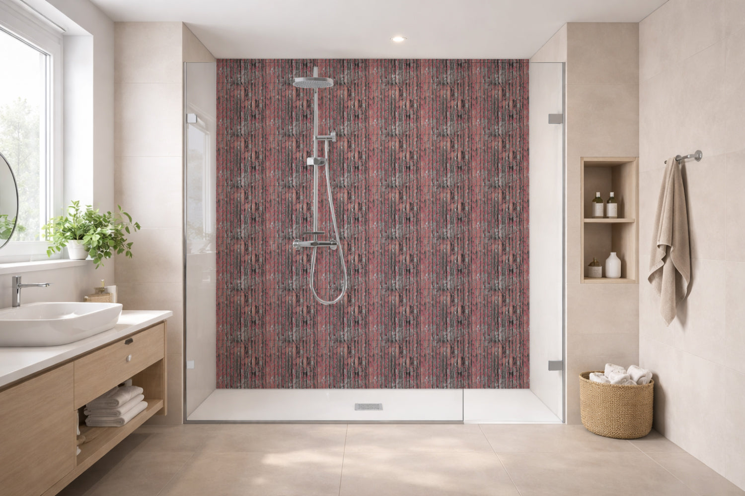 Toilettenrückwand Holzoptik