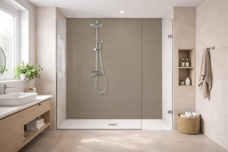 Toilettenrückwand Holzoptik