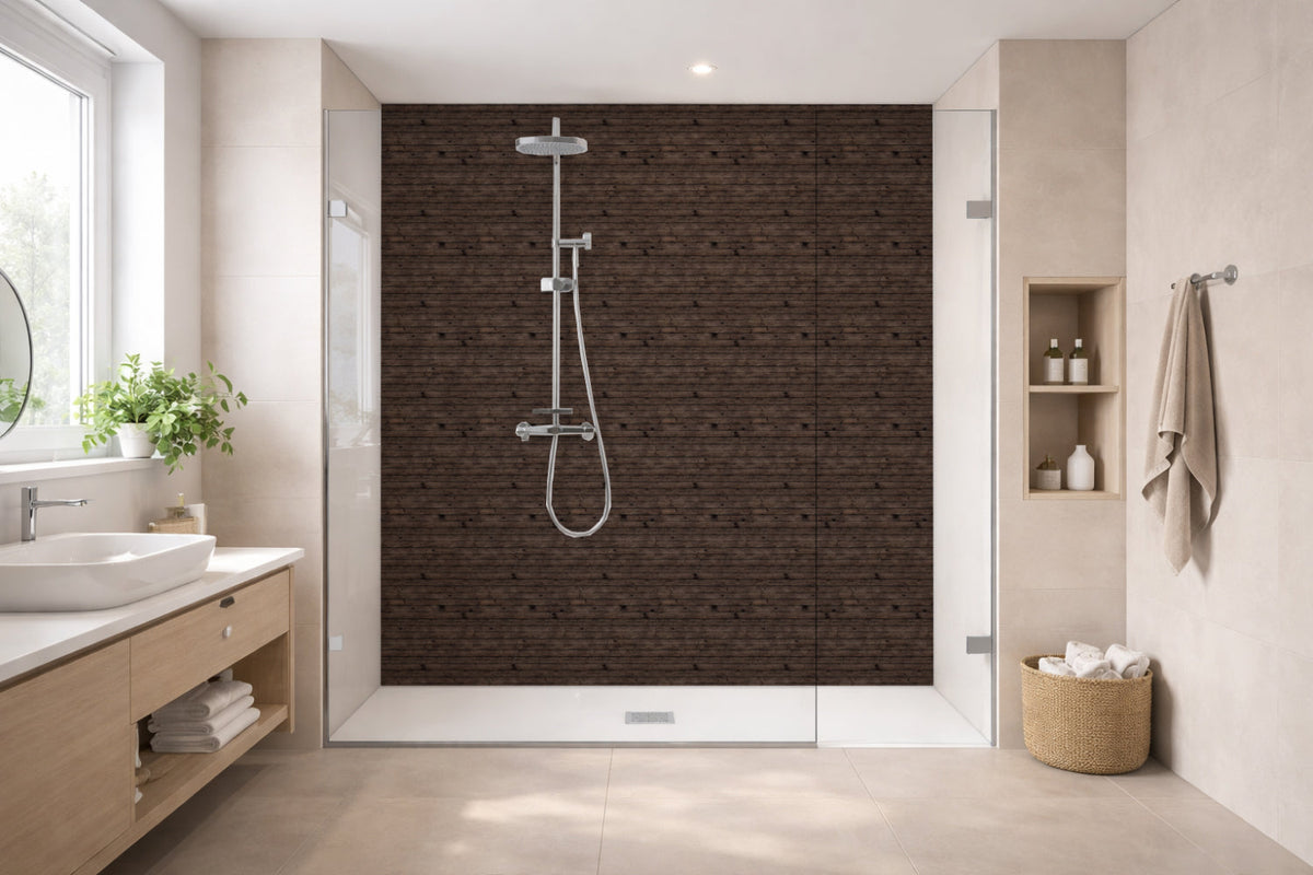 Toilettenrückwand Holzoptik