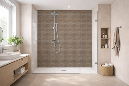 Toilettenrückwand Holzoptik