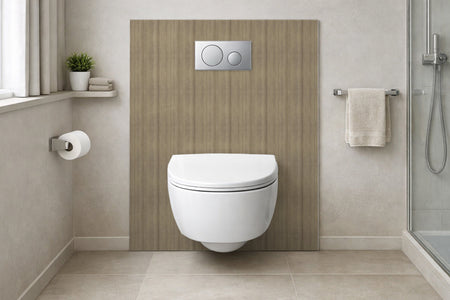 Toilettenrückwand Holzoptik