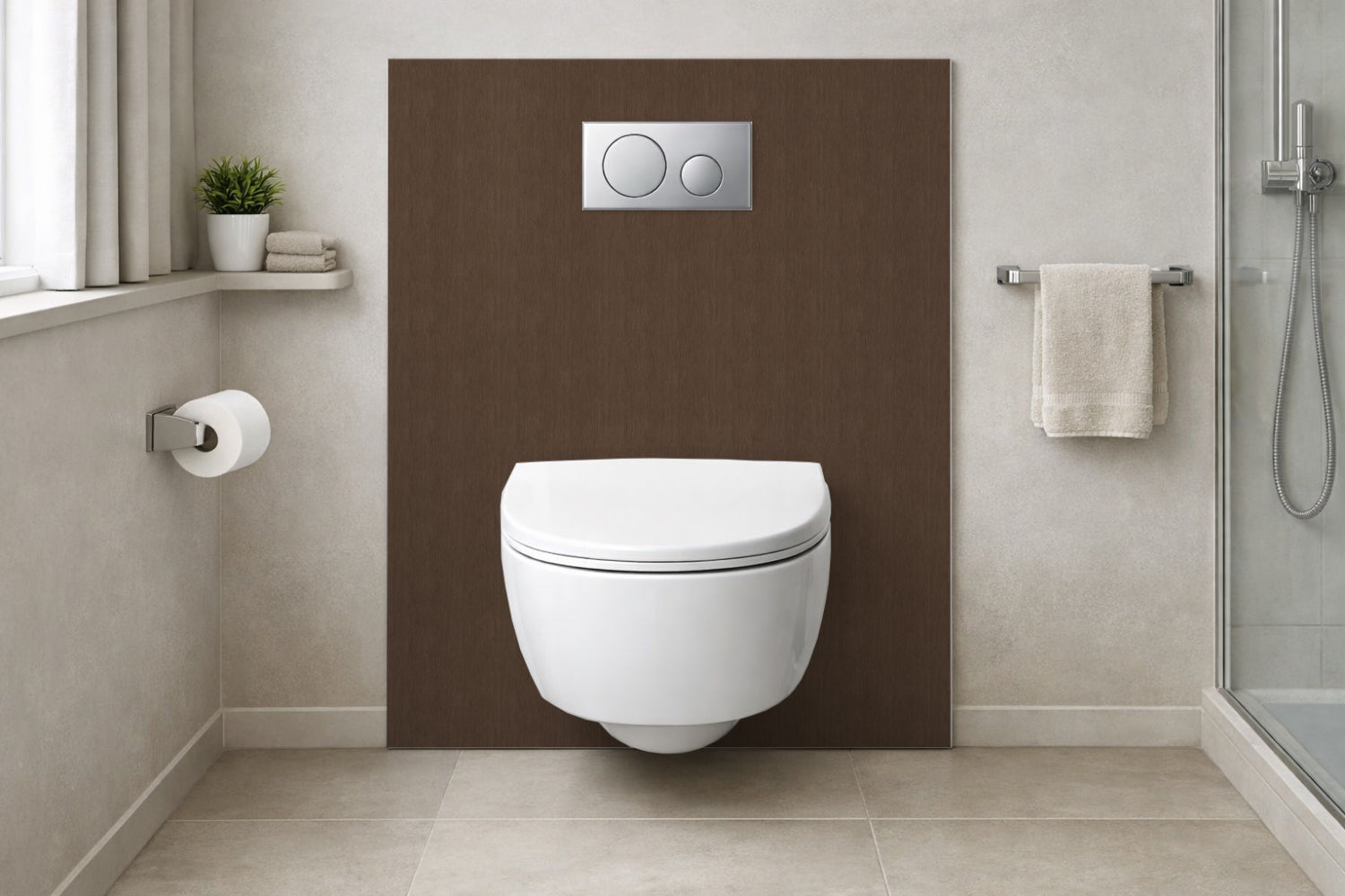 Toilettenrückwand Holzoptik