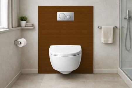 Toilettenrückwand Holzoptik