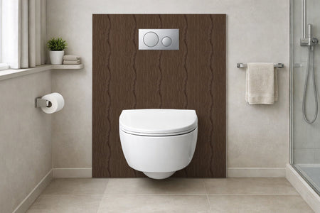 Toilettenrückwand Holzoptik