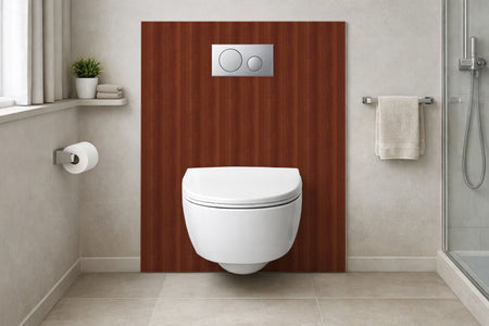 Toilettenrückwand Holzoptik