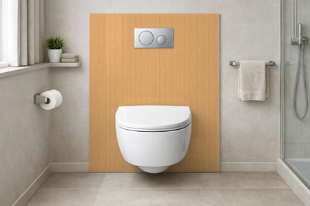 Toilettenrückwand Holzoptik