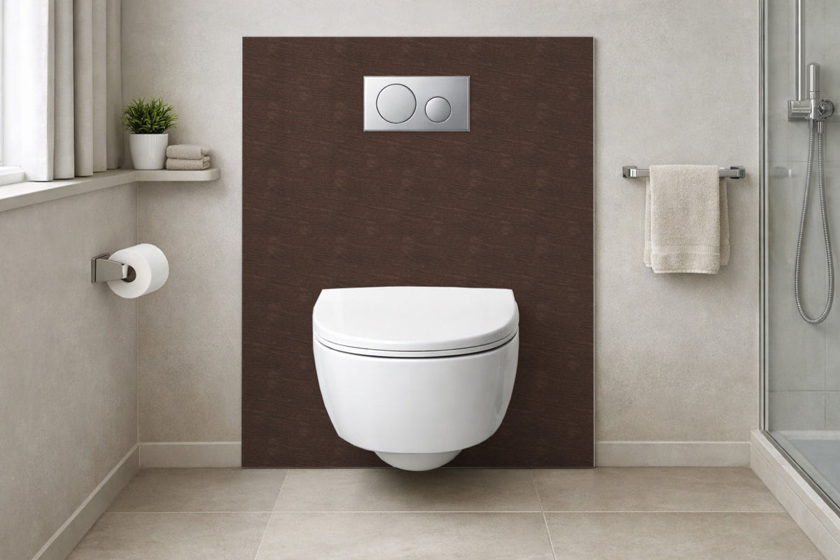 Toilettenrückwand Holzoptik