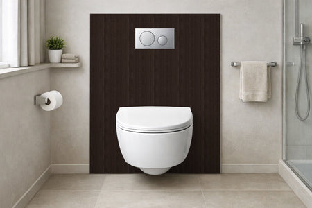 Toilettenrückwand Holzoptik
