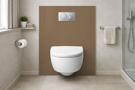 Toilettenrückwand Holzoptik