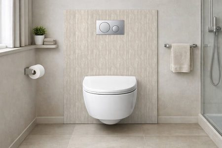 Toilettenrückwand Holzoptik