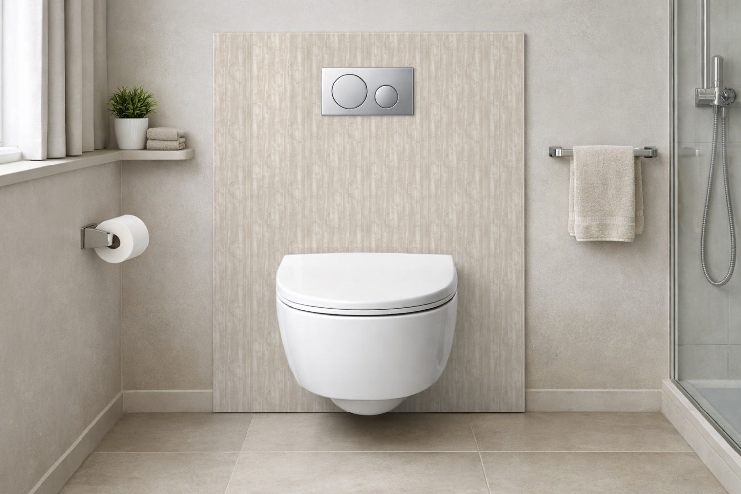 Toilettenrückwand Holzoptik