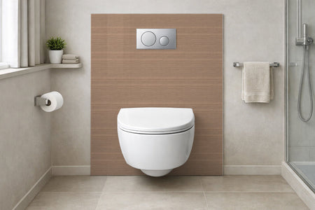 Toilettenrückwand Holzoptik