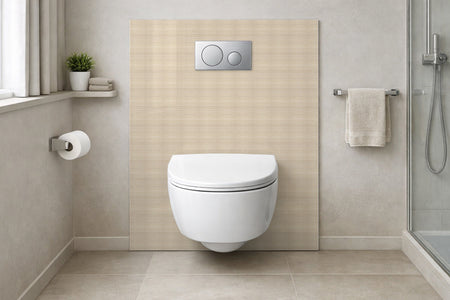 Toilettenrückwand Holzoptik
