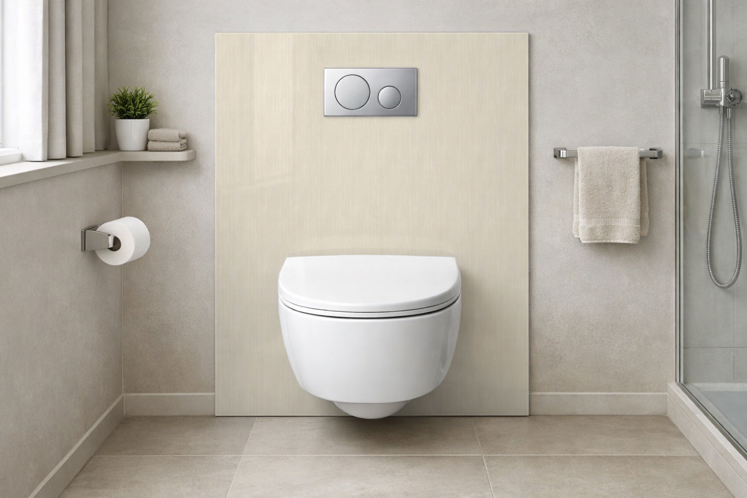 Toilettenrückwand Holzoptik