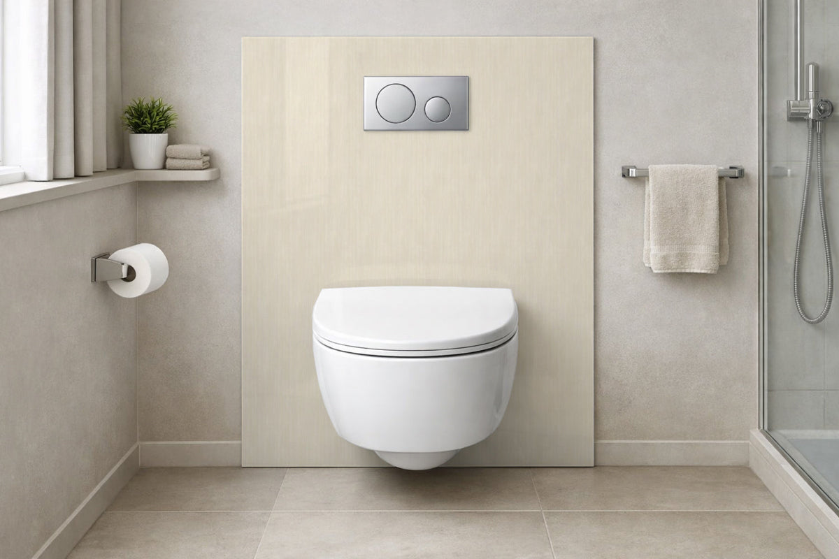 Toilettenrückwand Holzoptik
