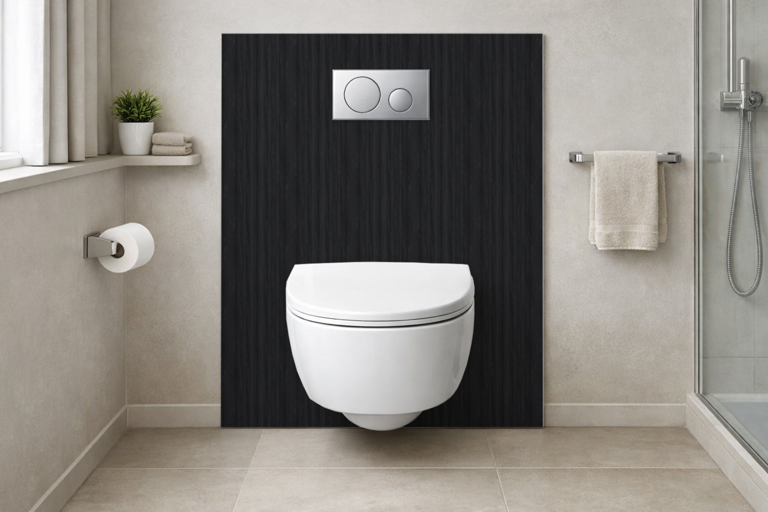 Toilettenrückwand Holzoptik