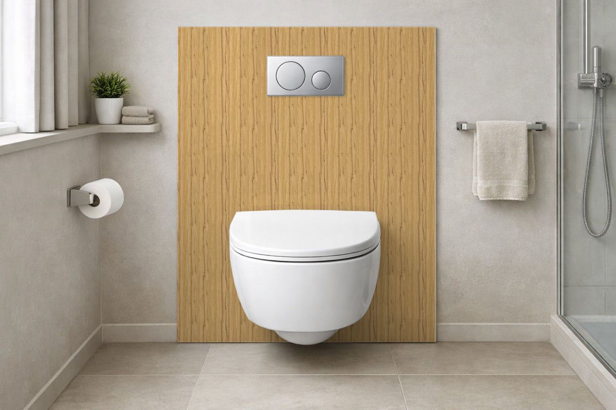 Toilettenrückwand Holzoptik