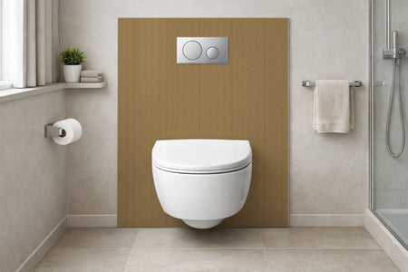 Toilettenrückwand Holzoptik