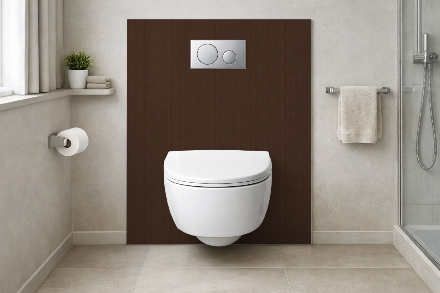 Toilettenrückwand Holzoptik