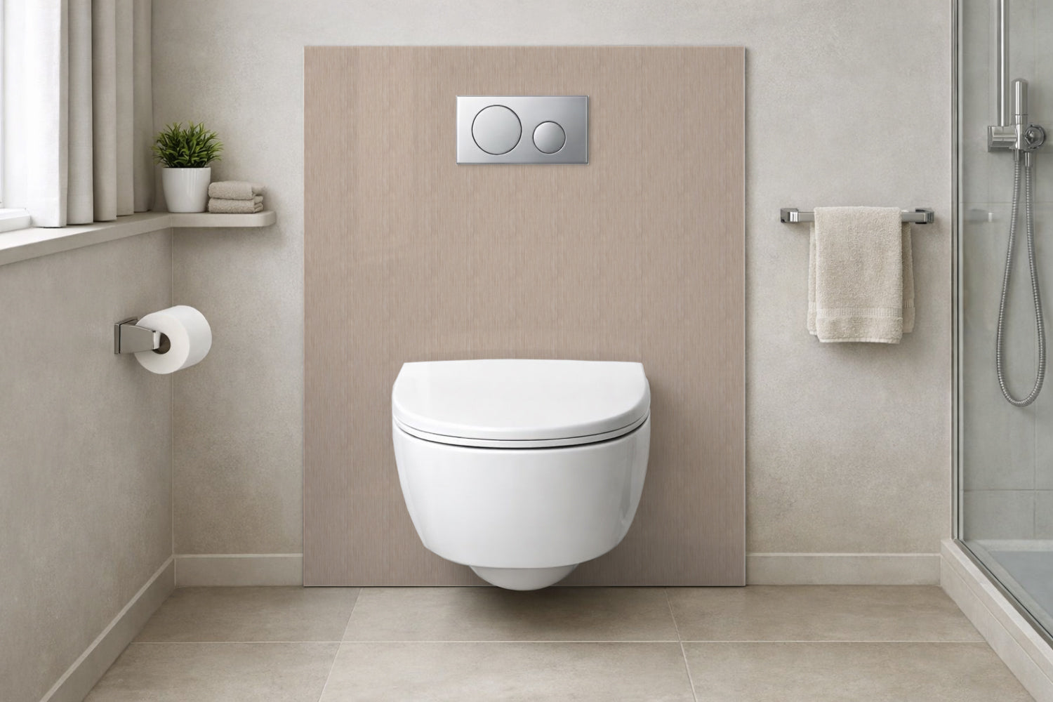 Toilettenrückwand Holzoptik