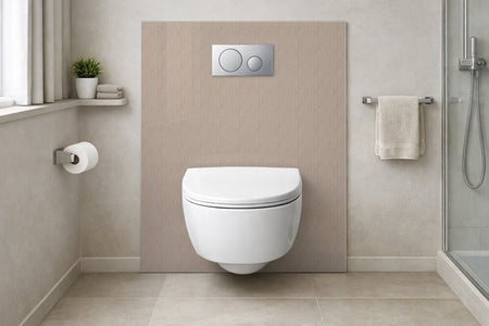 Toilettenrückwand Holzoptik