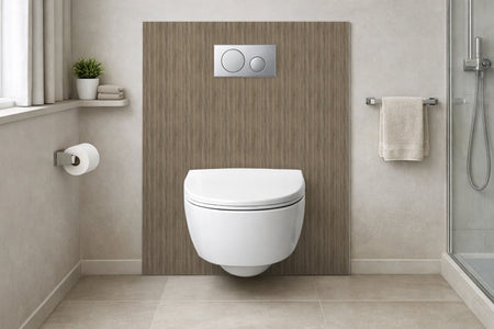 Toilettenrückwand Holzoptik