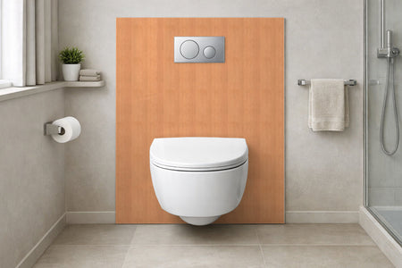 Toilettenrückwand Holzoptik