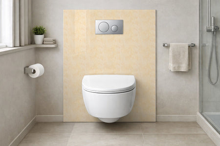 Toilettenrückwand Holzoptik